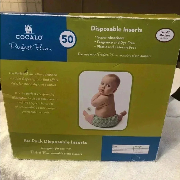 CoCalo Perfect Bum 50 Disposable Diaper Inserts S/M PLUS FREE GIFT - Picture 8 of 9